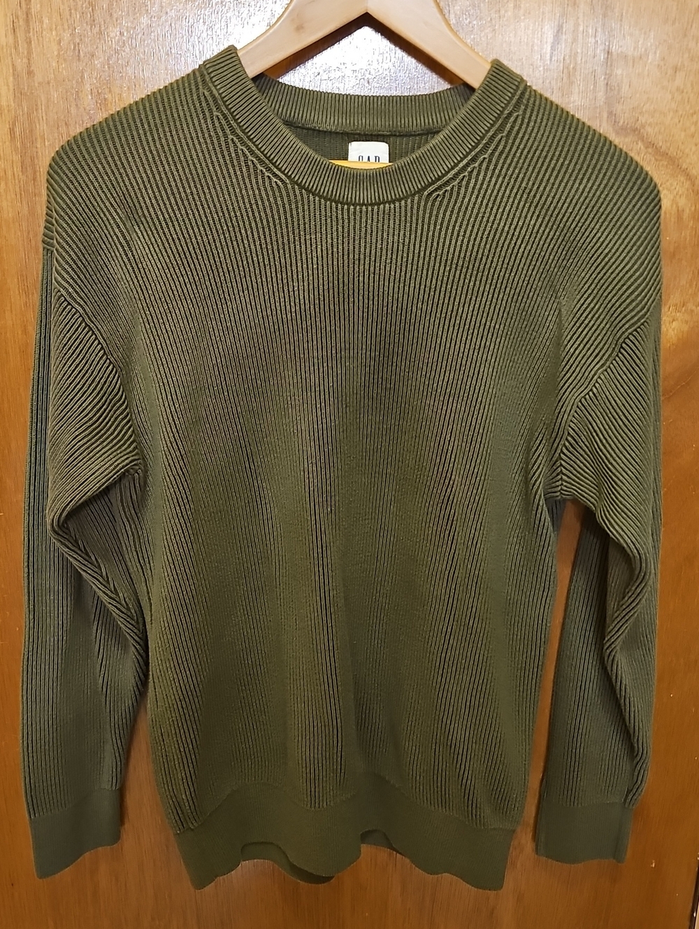 GAP Olive Ribbed Crewneck Sweater